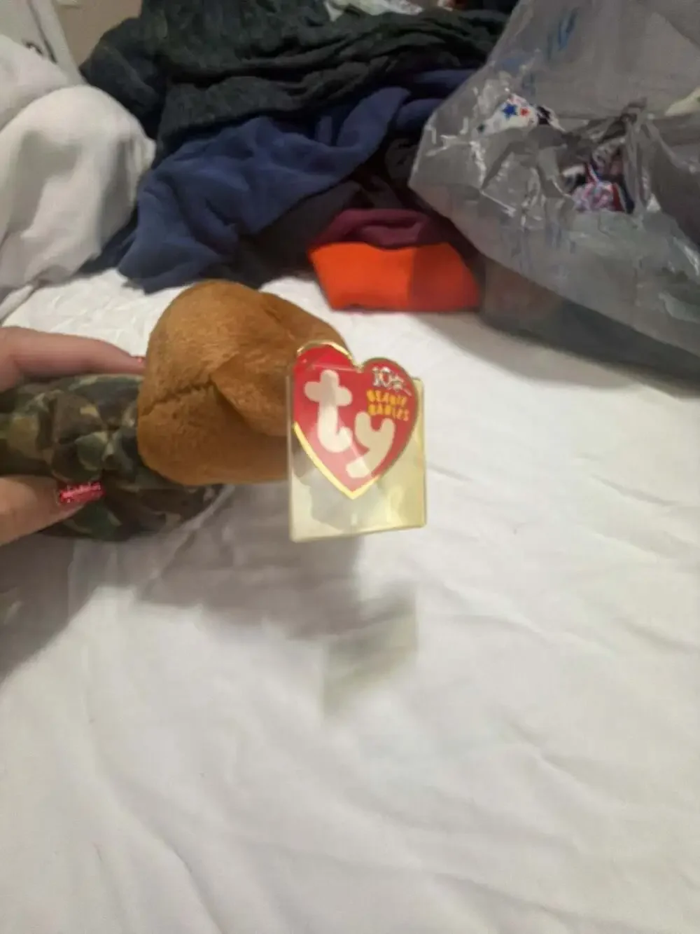 Ty Beanie Baby Hero 2003 Military Bear with Camouflage Outfit